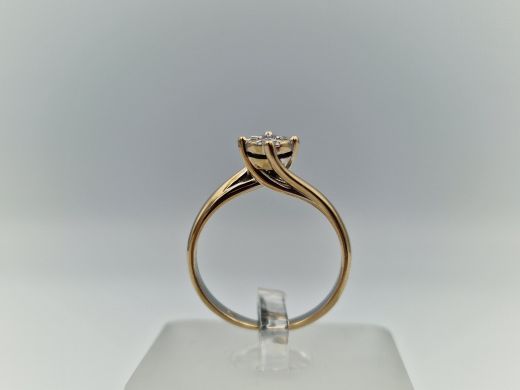 Zelta gredzens ar briljantu, 3.11 g, izm. 16.5