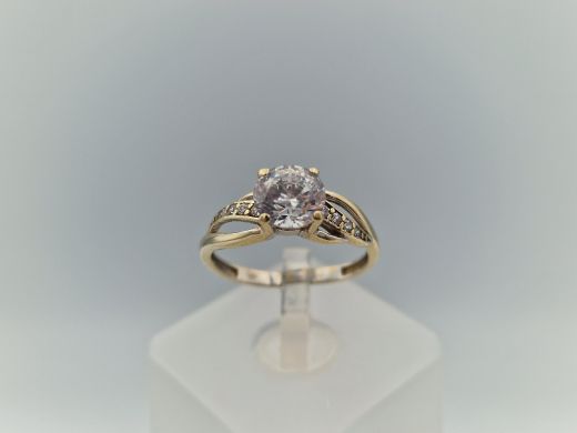 Zelta gredzens ar cirkoniju, 1.57 g, izm. 15.5