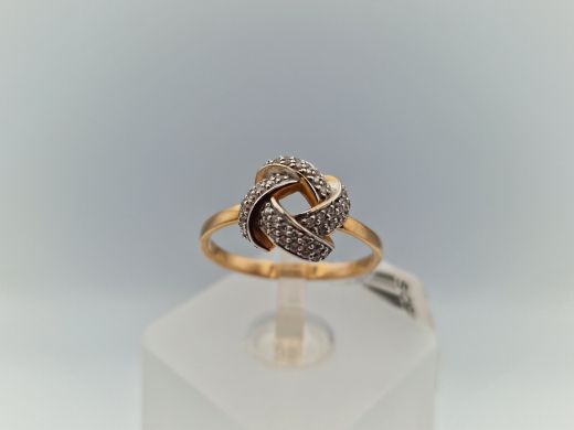 Zelta gredzens ar cirkoniju, 2.04 g, izm. 17.5