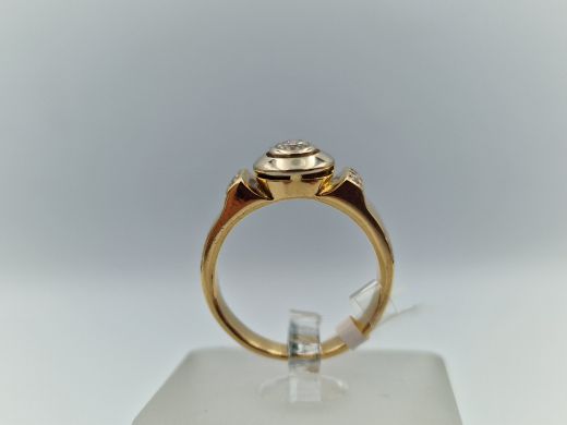 Zelta gredzens ar briljantu, 6.25 g, izm. 16.5