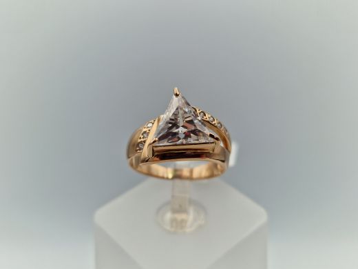 Zelta gredzens ar cirkoniju, 3.64 g, izm. 16