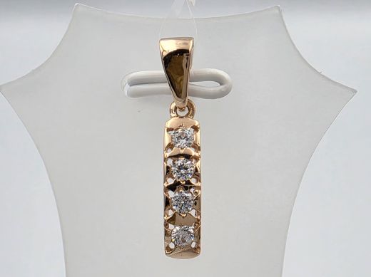 Gold pendant with zircon, 0.89 g