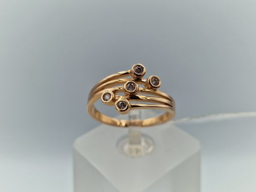 Zelta gredzens ar cirkoniju, 2.67 g, izm. 17.5