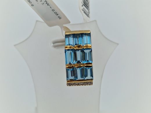 Золотой кулон с топазом, 2.3 г