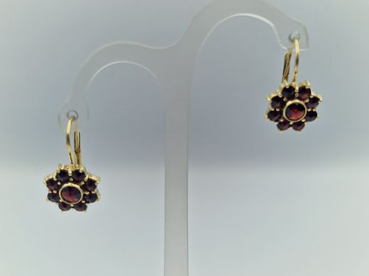 Золотые серьги с гранатом, 4.68 г
