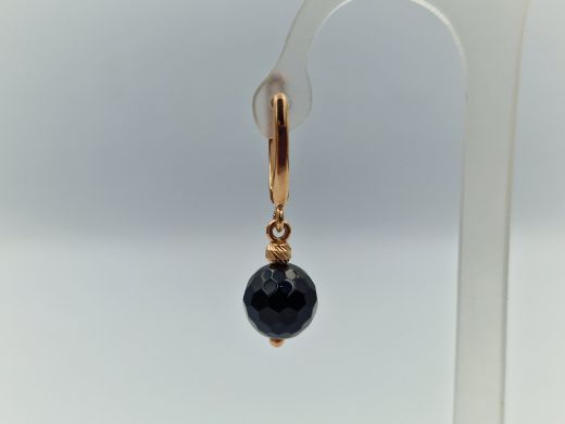 Золотые серьги с халцедоном, 3.1 г