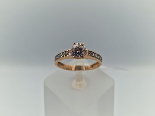 Zelta gredzens ar cirkoniju, 2.32 g, izm. 17