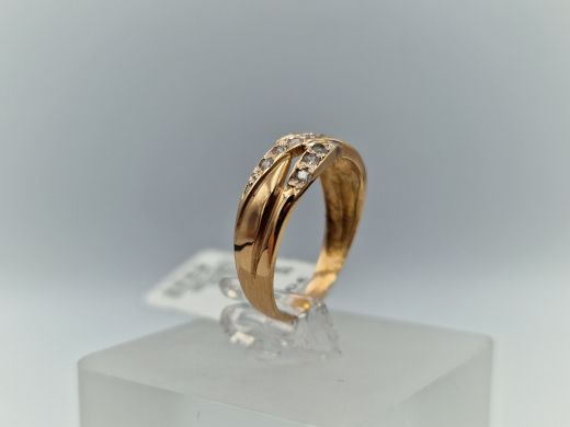 Zelta gredzens ar cirkoniju, 2.02 g, izm. 16