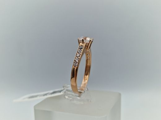 Zelta gredzens ar cirkoniju, 2.12 g, izm. 17.5