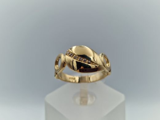 Zelta gredzens ar cirkoniju, 3.67 g, izm. 18