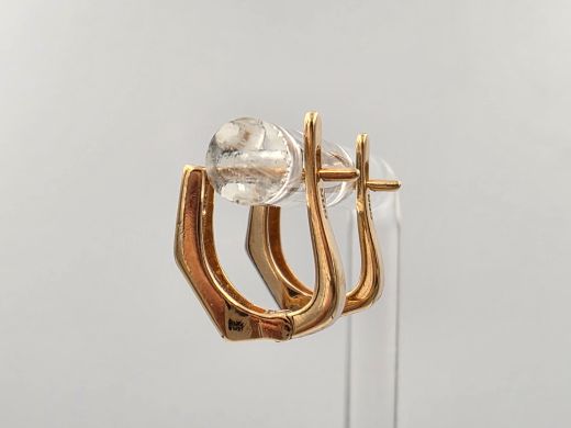 Золотые серьги с цирконом, 1.68 г