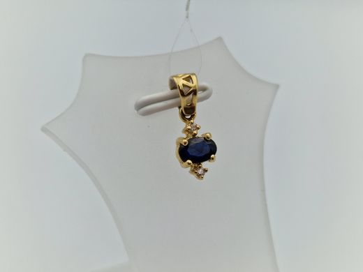 Золотой кулон с цирконом, 0.8 г