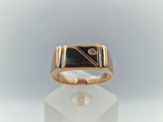 Zelta gredzens ar cirkoniju, 6.06 g, izm. 22