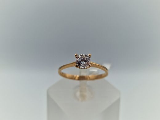 Золотое кольцо с цирконом, 1.67 г, разм. 18