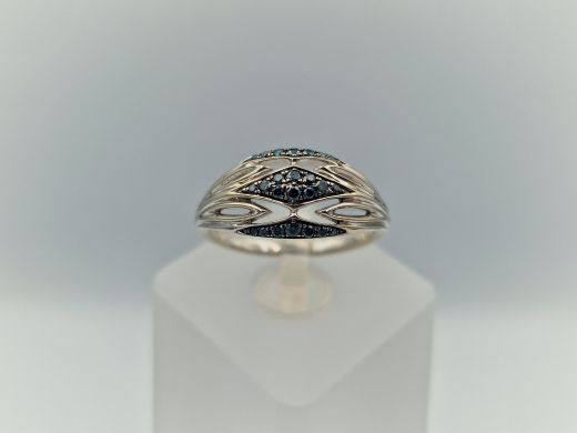 Zelta gredzens ar briljantiem, 2.91 g, izm. 17