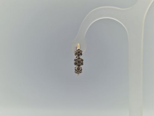 Zelta auskari ar briljantiem, 3.07 g