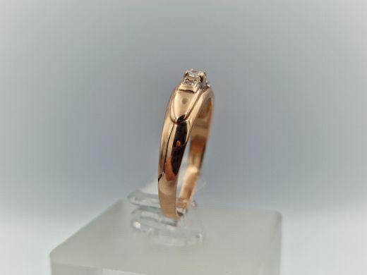 Zelta gredzens ar cirkoniju, 2.55 g, izm. 18.2