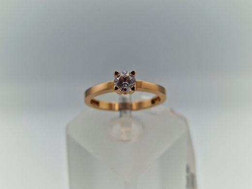 Zelta gredzens ar cirkoniju, 2.02 g, izm. 16.5