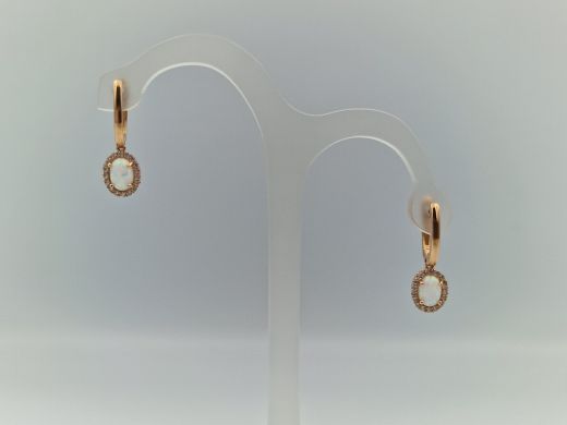 Золотые серьги с цирконом, 3 г