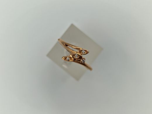 Zelta gredzens ar cirkoniju, 1.97 g, izm. 17