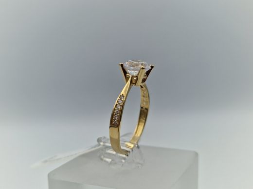 Zelta gredzens ar cirkoniju, 2.06 g, izm. 17.5