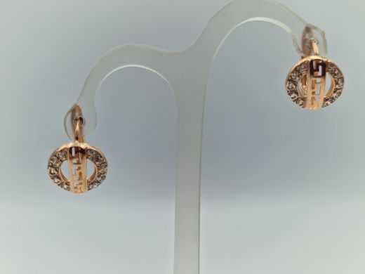 Золотые серьги с цирконом, 2.77 г