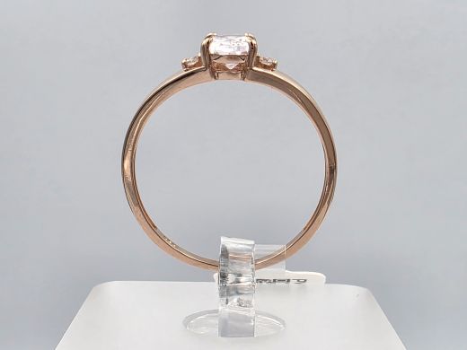 Gold ring with zircon, 1.55 g, size 18.5