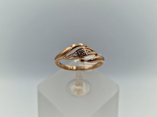 Zelta gredzens ar cirkoniju, 1.43 g, izm. 15.5