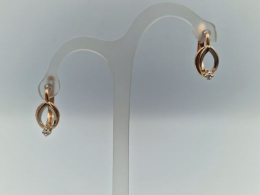 Zelta auskari ar cirkoniju, 2.44 g