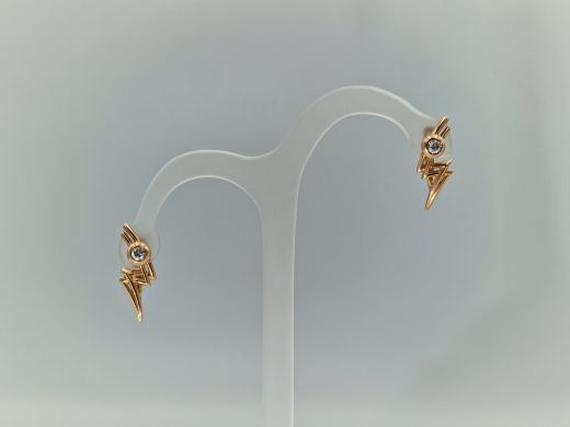 Zelta auskari ar cirkoniju, 2.91 g