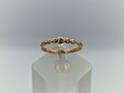 Zelta gredzens ar cirkoniju, 1.15 g, izm. 18