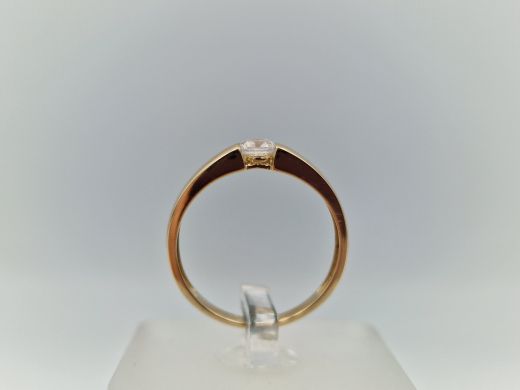 Zelta gredzens ar cirkoniju, 1.94 g, izm. 17.5