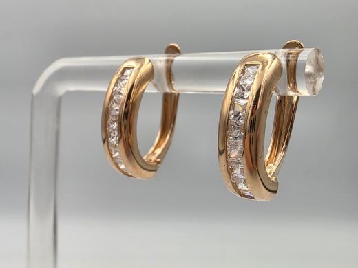 Zelta auskari ar cirkoniju, 2.86 g