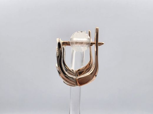Золотые серьги с бриллиантом, 2.80 г