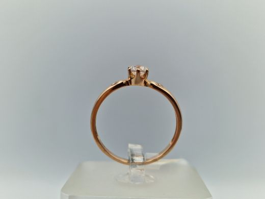 Zelta gredzens ar cirkoniju, 1.94 g, izm. 18