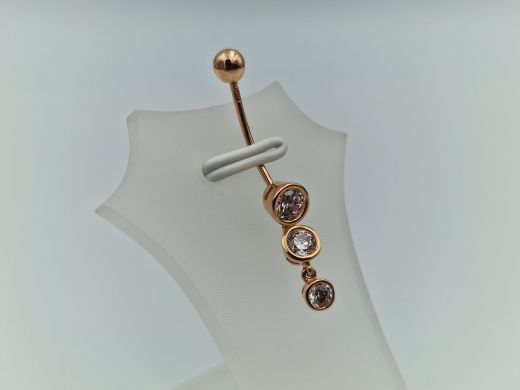 Золотой пирсинг с цирконом, 1.59 г