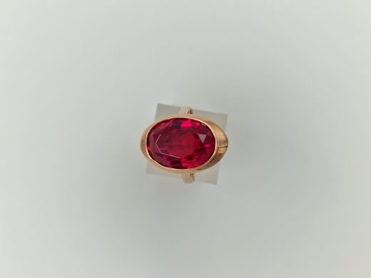 Zelta gredzens ar koraļļi, 6.35 g, izm. 17.5