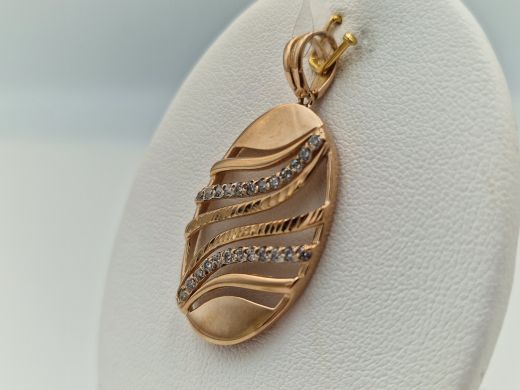 Zelta kulons ar cirkoniju, 3.19 g