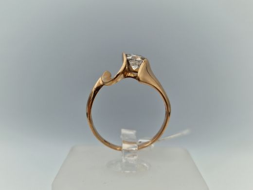 Zelta gredzens ar cirkoniju, 2.58 g, izm. 16