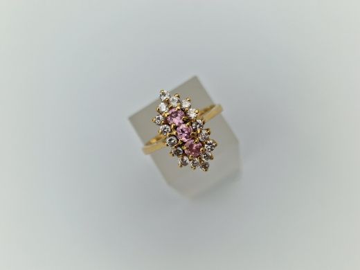 Zelta gredzens ar cirkoniju, 6.44 g, izm. 17