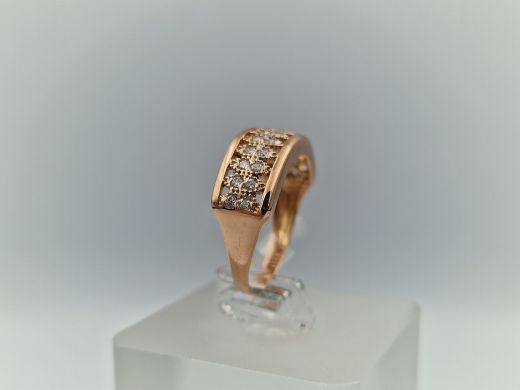 Zelta gredzens ar cirkoniju, 3.22 g, izm. 17