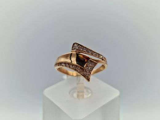 Zelta gredzens ar cirkoniju, 2.45 g, izm. 17