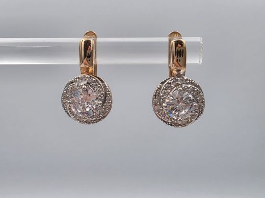 Zelta auskari ar cirkoniju, 3.25 g