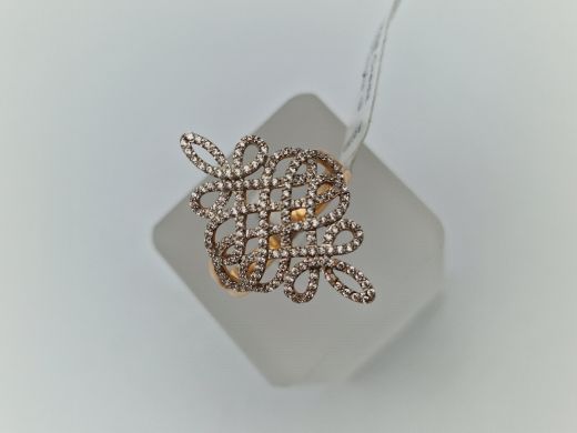 Zelta gredzens ar cirkoniju, 3.91 g, izm. 19