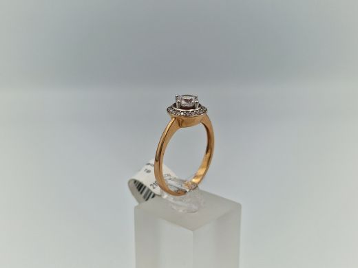 Zelta gredzens ar cirkoniju, 2.8 g, izm. 19