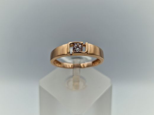 Zelta gredzens ar cirkoniju, 2.79 g, izm. 18.5