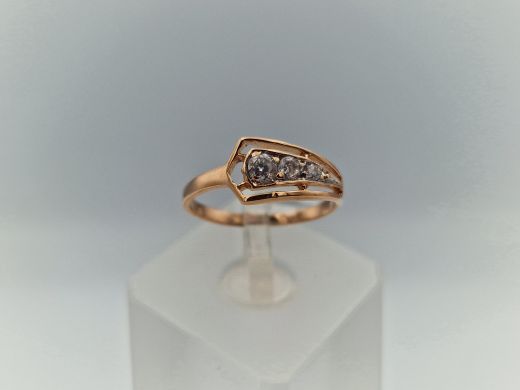 Zelta gredzens ar cirkoniju, 1.49 g, izm. 16.5