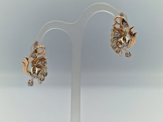 Zelta auskari ar cirkoniju, 9.51 g