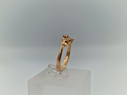 Zelta gredzens ar cirkoniju, 2.24 g, izm. 18