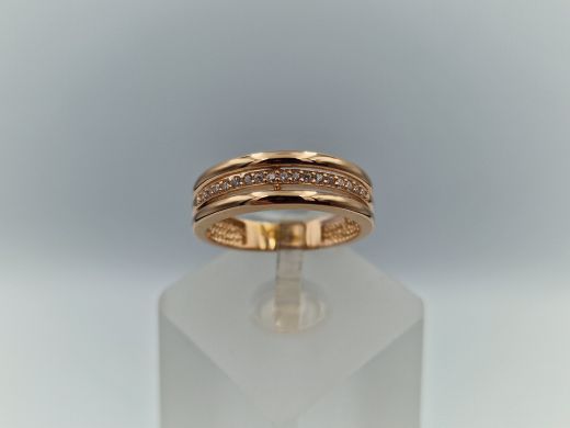 Zelta gredzens ar cirkoniju, 2.64 g, izm. 17